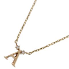 0.01ct/JUPITER ジュピター イニシャルAモチーフ 1P・ダイヤモンド ネックレス・ペンダント/K10YG-0.7g/イエローゴールド【♀】【S】【レディース】★■583097【中古】
