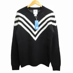 ホワイトマウンテニアリング White Mountaineering ｘアディダスオリジナルス タグ付き ニット セーター L 黒 ブラック 白 ホワイト /SY 0709のサムネイル