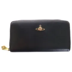 Vivienne Westwood (ヴィヴィアンウエストウッド) オーブ ラウンドファスナー レザーロングウォレット 長財布 ブラック