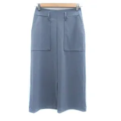 ナノユニバース nano universe タイトスカート ロング丈 スリット 36 S くすみブルー /HO33
