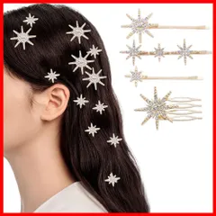 【即発送】ヘアクロー 前髪 髪留め キラキラ ヘアピン ヘッドドレス ウェディング 欧米 ヘアアクセサリー 髪飾り バレッタ 髪留め 結婚式 ヘアクリップ スタイリッシュ 優雅的 FASELE オシャレ 4点セット