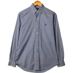 古着 ラルフローレン Ralph Lauren CUSTOM FIT 長袖 ボタンダウンストライプシャツ メンズS相当/eaa562062
