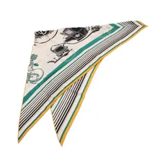 新品未使用HERMES2025春夏トライアングルジェアンカシミアシルク スカーフ