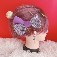 リボン☆お祭り髪飾り☆御神輿☆祇園祭☆夏祭り☆白無垢ヘア☆結婚式髪飾り☆成人式髪飾り☆卒業式髪飾り☆七五三髪飾り☆よさこい髪飾り☆お揃い☆リボン☆
