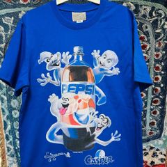 キャスパー ティーシャツ 半袖 メンズ ヴィンテージリプリント L XL 青 Casper ゴースト 半袖 Tシャツ 夏 新品 お洒落 XL 2XL ブルー レトロ 個性的 奇抜  攻め 前衛的 ビンテージリプリント vintage riprint 古着