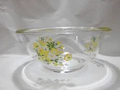 (未使用品) ナルミ クックマミーシリーズ 耐熱ガラス食器　ボウル　レトロ 黄色のお花