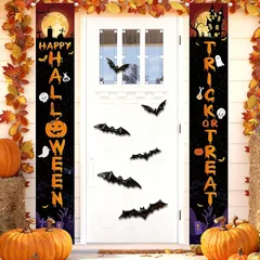 【新品】 Lausatek ハロウィン 飾り タペストリー 飾り付け 壁掛け 玄関 飾り ハロウィンバナー フォトポスター 写真背景 パーティー Happy Halloween タイプG（タペストリー単品）
