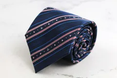 ディズニー ブランド ネクタイ ミッキー ストライプ柄 ドット 小紋柄 PO メンズ ネイビー Disney 【中古】