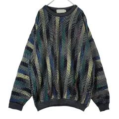 ビッグサイズ！Natural Exchange総柄セーターデザインニット好配色ヘリンボーンストライブ40111