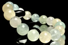【１点物】ヘリオドール入り MIXベリル(アクアマリン)　11.5-12mm　ブレスレット パワーストーン 天然石 _MA4625