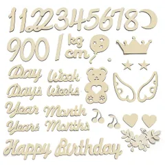 【特価商品】40枚セット 月齢フォトグッズ レターバナー ニューボーンフォト ウッドレター 月齢カード マンスリーカード 木製 記念日フォト 撮影道具 記念写真 出産祝い SPKURICP 成長記録 プレゼント 誕生日