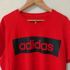 (^w^)b adidas SPORT ESSENTIALS アディダス スポーツ エッセンシャルズ 半袖 Tシャツ カットソー 丸首 ロゴ プリント climalite スポーツ トレーニング 運動 タウンユース シンプル カジュアル レッド 赤 メンズ