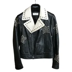 国内正規品　SAINT LAURENT 14AW バイカラーライダース46 SAINT LAURENT - バイカラー ダブル ライダース サイズMの通販