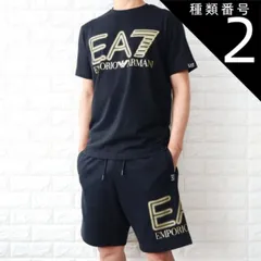 種類2:ブラック/S エンポリオ アルマーニ EA7 Tシャツ＋ハーフパンツ セットアップ メンズ ブラック ネイビー 2024年春夏 新着 3DPT37