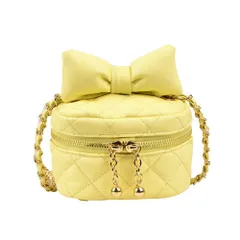 ☆ イエロー ☆ ショルダーバッグ リボン kbag800 ショルダーバッグ レディース 小さめ 軽量 リボン チェーンバッグ セカンドバッグ キルティング ハンドバッグ ポーチ ミニバッグ 2way 斜め掛け 手持ち 肩掛けカバン 鞄 カバン おしゃれ