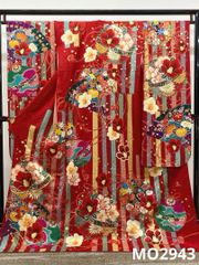 小紋振袖 豪華 金駒 金彩 紋意匠 身丈171cm 撥水加工済 MO2643 - メルカリ