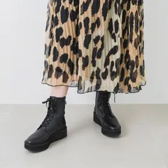 [イーボル] ファッションブーツ 本革厚底レースアップブーツ BLC