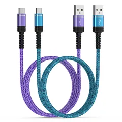 【特価】ANNIBER USB Type C ケーブル 3A急速充電 iphone16 携帯充電ケーブル QC3.0/2.0対応 【0.9m+1.8m/2本セット】ナイロン編み 充電コード タイプc 高速データ転送 アンドロイド タイプc 充電器ケーブル iP