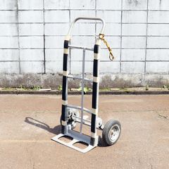 新潟発 二輪運搬車 二輪台車 運搬機器 ガスボンベ 酸素 ねこ台車 ハンドトラック 倉庫 物流 キャリーカート 荷物 搬入 二段式 手押し 中古