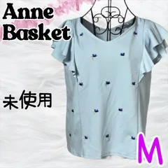 【未使用】 アンバスケット　トップス　レディース　M　花柄　水色　フリルのサムネイル