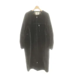 ズッカ zucca フェイクファー ノーカラーコート アウター M チャコール /ES ■OSのサムネイル