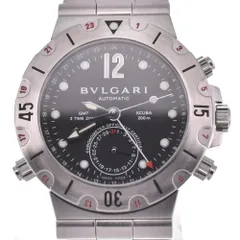 ブルガリ BVLGARI SD38S GMT ディアゴノ スクーバ デイト 自動巻き メンズ 保証書付き_757235