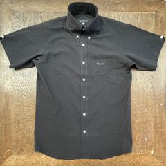 never trust シアサッカー・半袖BDシャツ　Black　　モッズ　昭和　レトロ　ボタンダウン