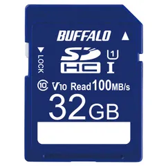 バッファロー SDカード 32GB 100MB/s UHS-1 スピードクラス1 VideoSpeedClass10 IPX7 Full HD データ復旧サービス対応 RSDC-032U11HA/N
