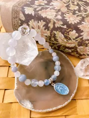 一点物☆《ヒーリング・愛・調和》マリア様メダイ付きお守りブレスレット