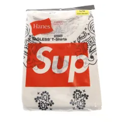SUPREME (シュプリーム) 22AW×Hanes Bandana Tagless Tee ヘインズ バンダナ総柄プリント半袖Tシャツ 2枚セット ホワイト