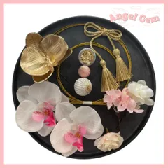 ピンク金3 胡蝶蘭髪飾り 水引 和玉 成人式 結婚式 卒業式 和装前撮り 振袖袴