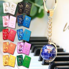 PI008 天然石地球儀キーホルダー(ゴールド金具／ギフトボックス入り)  【ピィアース正規品】 パワーストーン地球儀 お祝い 進学 就職 お手頃 化粧箱入り ギフト プレゼント ギフト 誕生日プレゼント ピィアース 東京銀座PICALS mer12