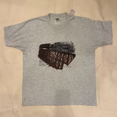 90s　fruit of the loom　半袖　Tシャツ　アート　カレッジ　Y2K　シングルステッチ　【T-427】