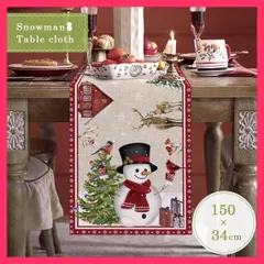 クリスマス 雪だるま テーブルクロス 150cmx34cm christmas  クリスマス 雪だるま テーブルクロス  ★売れ筋★おすすめ おしゃれ　人気 20221108-4