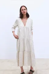 ZARA ストライプ マキシ ロング ワンピース S