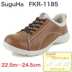レディース カジュアル スニーカー FKR-1185 ブラウン 茶色  幅広 3E 軽い 婦人靴 履きやすい スリッポン ウォーキングシューズ 22.5cm〜24.5cm