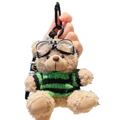 【新品・送料無料】サングラスくま キーホルダー  韓国 ストリート クマ ぬいぐるみ バッグチャーム 推し活 アメカジ