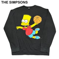 THE SIMPSONS シンプソンズ アメリカ 海外アニメ キャラクター スポーツ バスケ ビッグプリント ロゴ 裏起毛 スウェット トレーナー