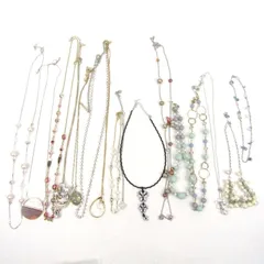 ネックレス チョーカーなど 16点セット ビーズ パールモチーフなど アクセサリー まとめて 大量 レディース 【中古】