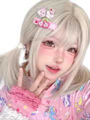 (ベージュグレー) ネット付き 自然 小顔 女性 ぱっつん サラサラ コスプレ wig ロリータ 可愛い フルウィッグ ミディアム ロング グラデーション ストレート セミロング Limakaraウィッグ