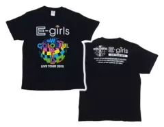 【中古】Tシャツ(女性アイドル) E-girls ツアーTシャツ ブラック Mサイズ 「E-girls LIVE TOUR 2015 “COLORFUL WORLD”」