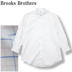 【美品】 ブルックスブラザーズ Brooks Brothers REGENT スーピマコットン 長袖 ポロカラー オックスフォード タッタソールチェック柄 ボタンダウン B.D. シャツ 16-31 ホワイト メンズ