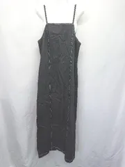 ◇ Θ CAPRICIEUX LE'MAGE デニム調 ロング丈 キャミソール ワンピース サイズF ブラック レディース E  【1507010005302】