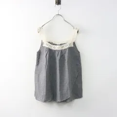 美品 ハグオーワー HUG O WaR コットンンギンガムチェック ノースリーブチュニック  ブラック/トップス ブラウス【2400014420982】