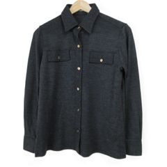 Aquascutum(アクアスキュータム) 長袖シャツブラウス サイズ8 M レディース - ダークグレー