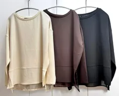 ストレッチカットジョーゼット 裾切り替え プルオーバー