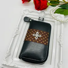 本革スマートキーケース❤︎ ６連フック ❤︎モノグラム❤︎ブラック