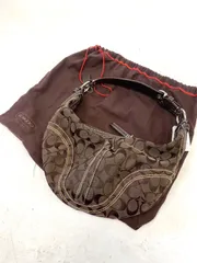 美品 コーチ COACH ショルダーバッグ シグネチャー ワンショルダーバッグ ハーフムーン 茶 ブラウン tt071103