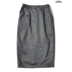 古着 スリット ストライプ柄  ウール スカート グレー 