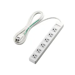 エレコム 電源タップ 3ピンタイプ スタンダード 6個口 2.5m ホワイト T-T1A-3625WH （1点）のサムネイル